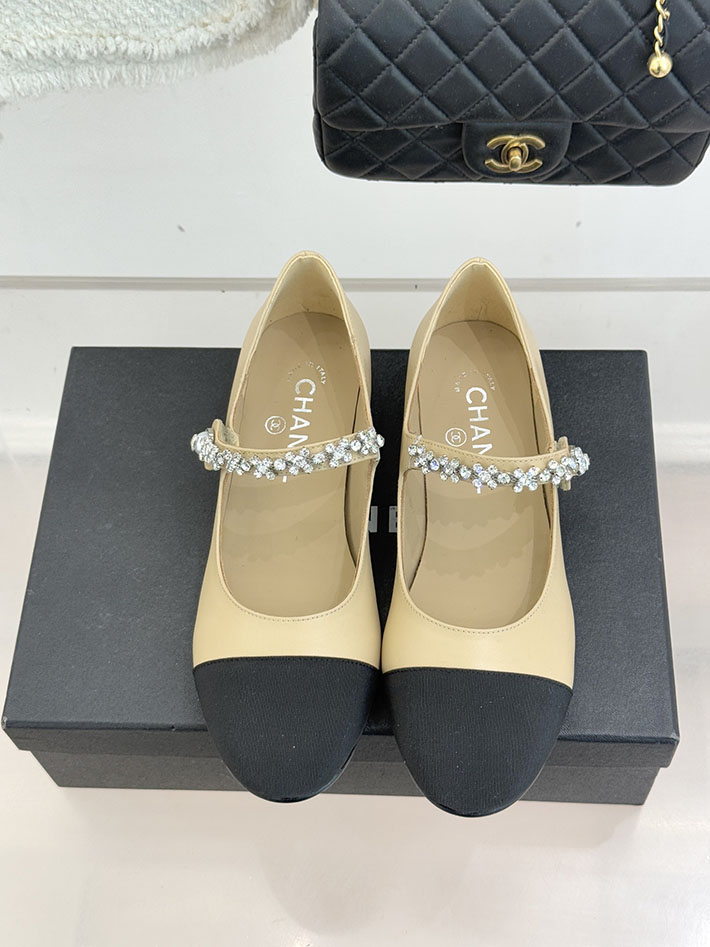最高級シャネルスーパーコピー CHANEL メリージェーン フラットシューズ パンプス レザー 新作シューズ ベージュ 2630902 シャネル パンプス ベージュ - 画像 (7)