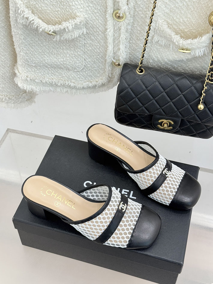 最高級シャネルスーパーコピー CHANEL ミュール サンダルギンガムチェック レザー 靴 ブラック 2630908 シャネル新作サンダル - 画像 (8)