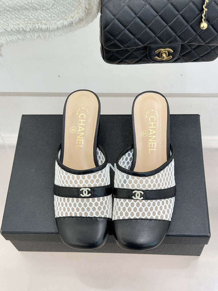 最高級シャネルスーパーコピー CHANEL ミュール サンダルギンガムチェック レザー 靴 ブラック 2630908 シャネル新作サンダル - 画像 (7)