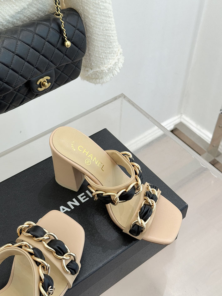 最高級シャネルスーパーコピー CHANEL ミュール 大人気 レザー サンダル レザーチェーン 2026新作 ベージュ 2630932 シャネルビーチサンダル - 画像 (6)