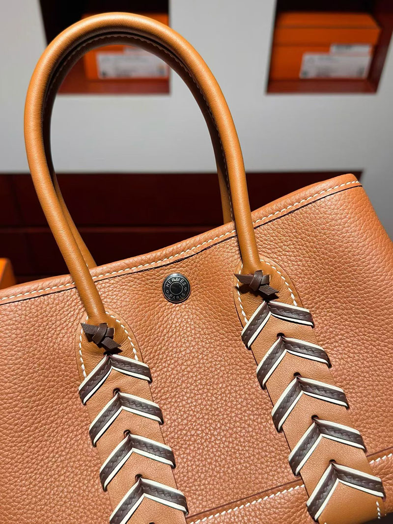 エルメスバッグの通販 HERMES ネオ・ガーデン・ブルティ23 ゴールド/ベブラン/クレ トゴ/スイフト シルバー金具 H087974CKAB ネオガーデンパーティ 23 - 画像 (9)