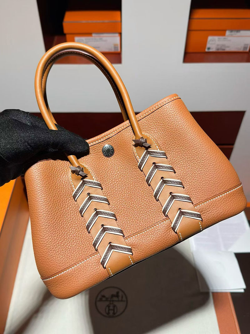 エルメスバッグの通販 HERMES ネオ・ガーデン・ブルティ23 ゴールド/ベブラン/クレ トゴ/スイフト シルバー金具 H087974CKAB ネオガーデンパーティ 23 - 画像 (8)