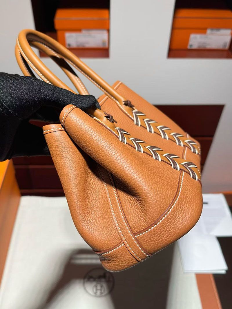 エルメスバッグの通販 HERMES ネオ・ガーデン・ブルティ23 ゴールド/ベブラン/クレ トゴ/スイフト シルバー金具 H087974CKAB ネオガーデンパーティ 23 - 画像 (6)