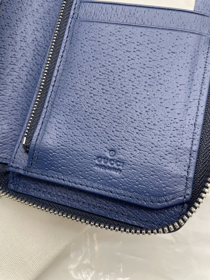 グッチ 財布 アウトレット GUCCI ジップアラウンドウォレット ブルー インテリア ブラック/ブルー 822051 FACQC 1052 グッチ 長財布 メンズ - 画像 (4)