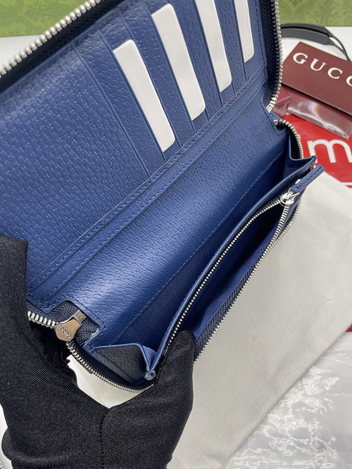 グッチ 財布 アウトレット GUCCI ジップアラウンドウォレット ブルー インテリア ブラック/ブルー 822051 FACQC 1052 グッチ 長財布 メンズ - 画像 (3)