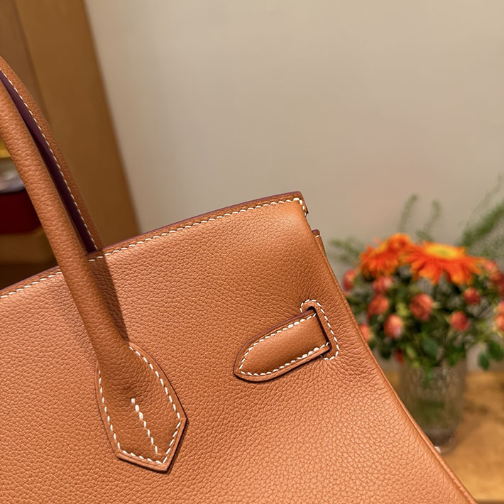 ショルダーバーキン29の定価 HERMES バーキンショルダーライト 29 ゴールド エバーカラー シルバー金具 H085236CK37 ショルダーバーキン29 定価 - 画像 (2)