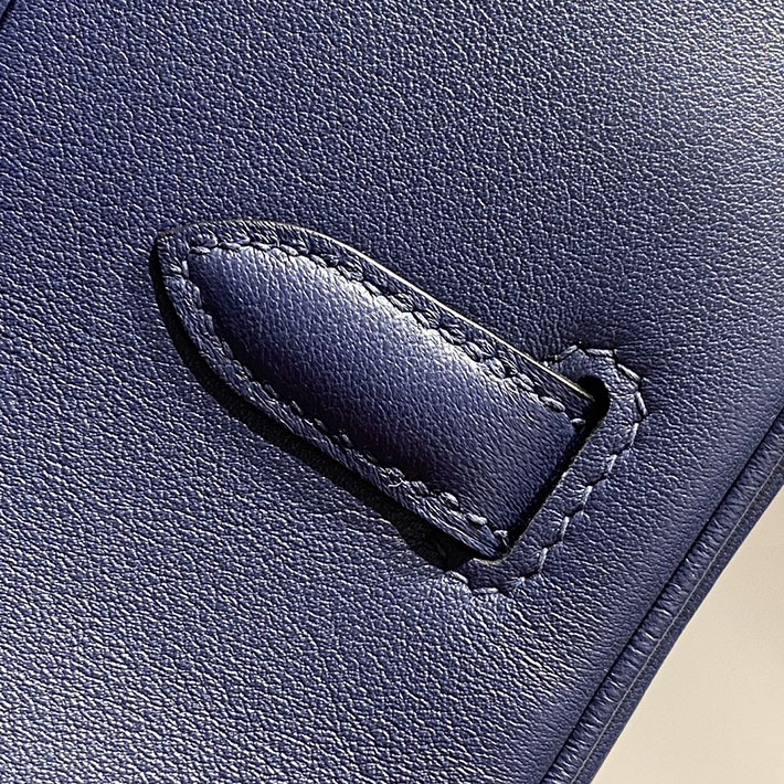 ショルダーバーキン29の定価 HERMES バーキンショルダーライト 29 ディープブルー スイフト シルバー金具 H085237CK3W エルメス ショルダーバーキン29 - 画像 (6)