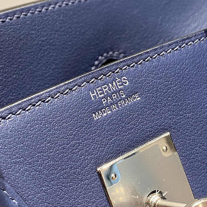 ショルダーバーキン29の定価 HERMES バーキンショルダーライト 29 ディープブルー スイフト シルバー金具 H085237CK3W エルメス ショルダーバーキン29 - 画像 (4)
