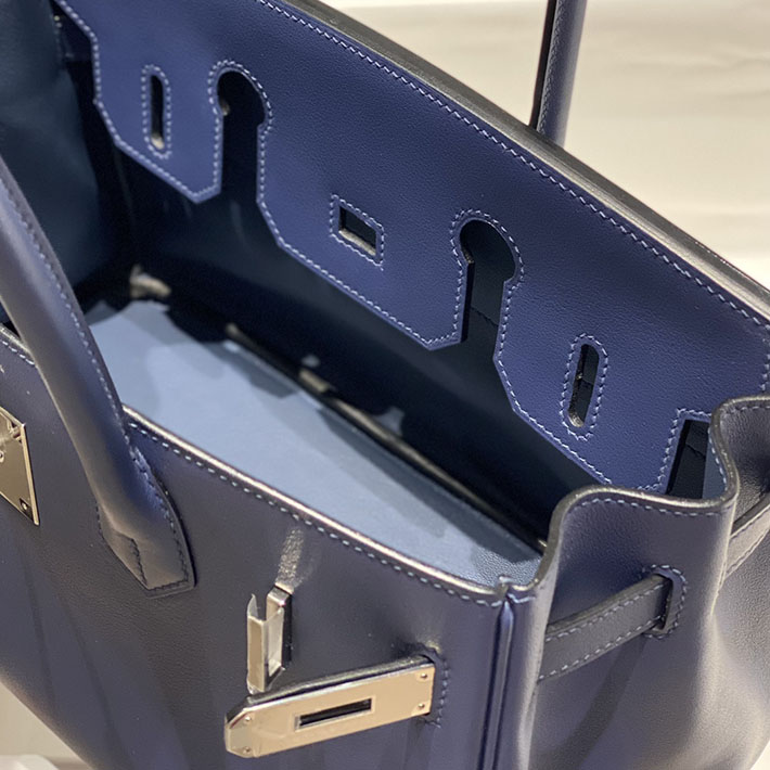 ショルダーバーキン29の定価 HERMES バーキンショルダーライト 29 ディープブルー スイフト シルバー金具 H085237CK3W エルメス ショルダーバーキン29 - 画像 (2)