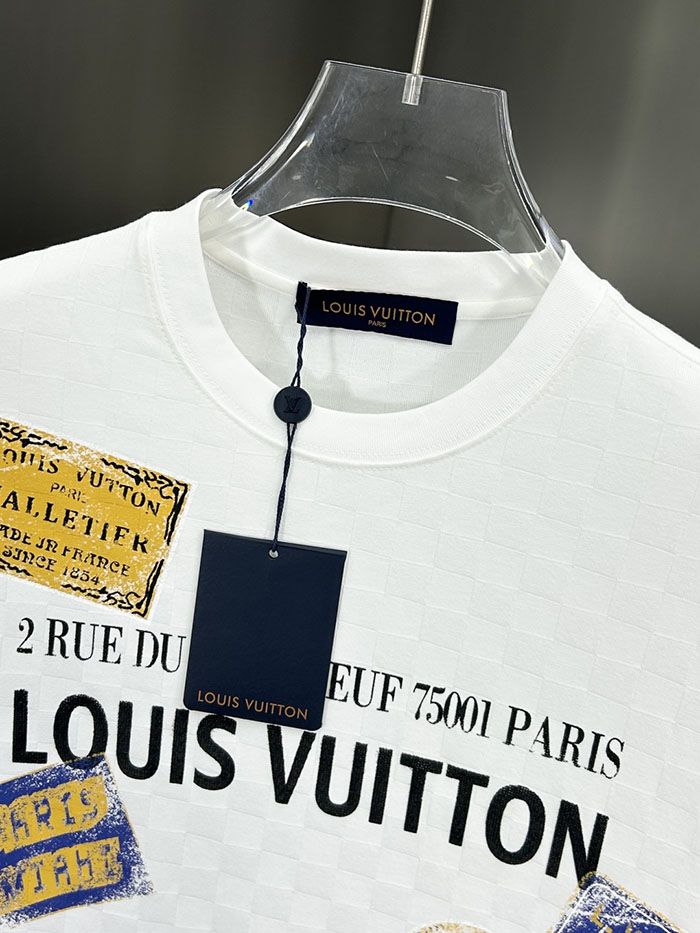最高級ルイヴィトンスーパーコピー Louis Vuitton コットン 2026年新作 最高品質のブティックTシャツclothes202600439 ルイ・ヴィトン メンズ ホワイト Tシャツ - 画像 (10)