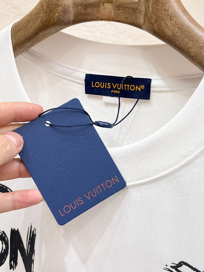 最高級ルイヴィトンスーパーコピー Louis Vuitton コットン 2026年最新スタイル 半袖クルーネック刺繍Tシャツclothes202600442 ルイ・ヴィトンの高級カスタムホワイトTシャツ - 画像 (7)