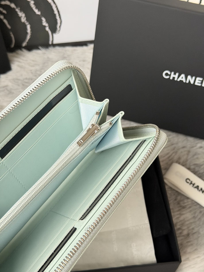 最高級シャネルスーパーコピー CHANEL 長財布 ラウンドファスナー クラシック ココマーク ライトブルー AP0242 Y01588 N0195 シャネル 財布 安い - 画像 (4)