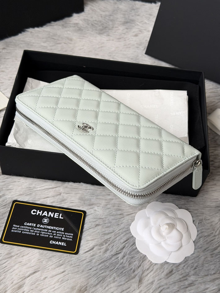最高級シャネルスーパーコピー CHANEL 長財布 ラウンドファスナー クラシック ココマーク ライトブルー AP0242 Y01588 N0195 シャネル 財布 安い - 画像 (10)