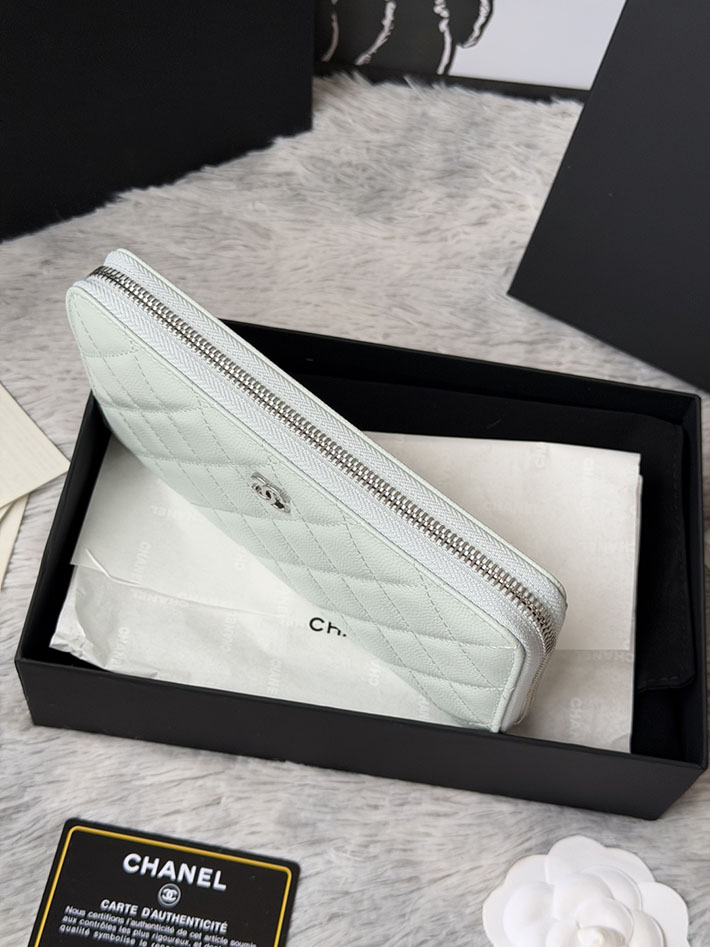 最高級シャネルスーパーコピー CHANEL 長財布 ラウンドファスナー クラシック ココマーク ライトブルー AP0242 Y01588 N0195 シャネル 財布 安い - 画像 (7)