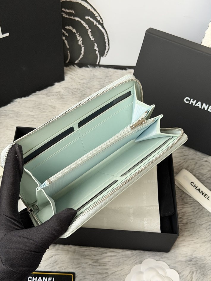 最高級シャネルスーパーコピー CHANEL 長財布 ラウンドファスナー クラシック ココマーク ライトブルー AP0242 Y01588 N0195 シャネル 財布 安い - 画像 (5)