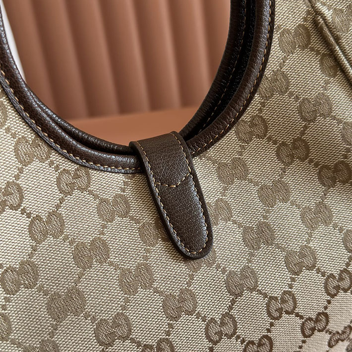 グッチ直営アウトレット店 GUCCI メルカート スモール トートバッグ サンド&ダークブラウン 866646 FAFV2 9651 GUCCI トートバッグ 小さめ - 画像 (5)