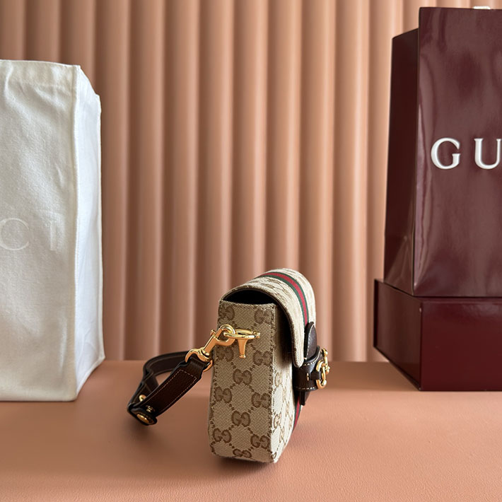グッチ直営アウトレット店 GUCCI ホースビット 1955 スモール ショルダーバッグ サンド&ダークブラウン 866762 FAFV9 9653 グッチ バッグ 安い - 画像 (8)