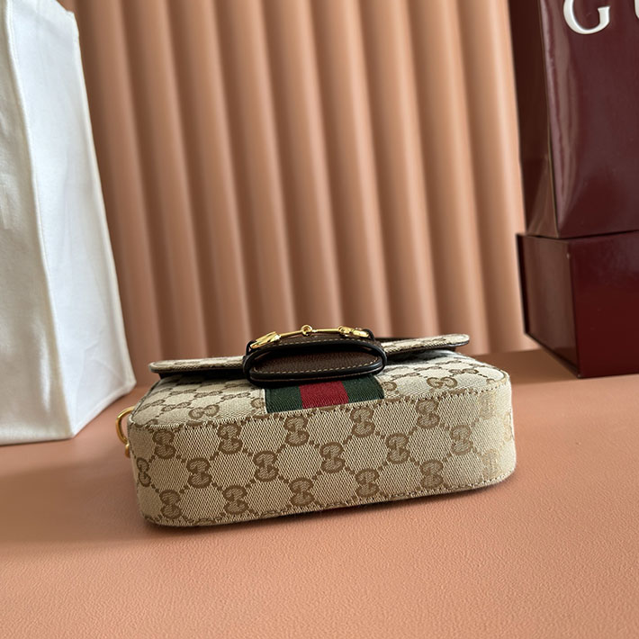 グッチ直営アウトレット店 GUCCI ホースビット 1955 スモール ショルダーバッグ サンド&ダークブラウン 866762 FAFV9 9653 グッチ バッグ 安い - 画像 (7)