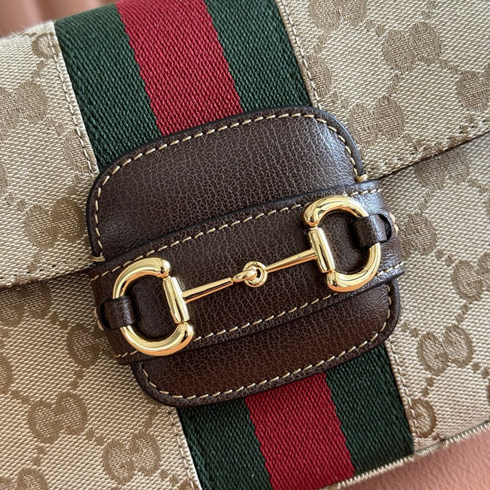 グッチ直営アウトレット店 GUCCI ホースビット 1955 スモール ショルダーバッグ サンド&ダークブラウン 866762 FAFV9 9653 グッチ バッグ 安い - 画像 (6)