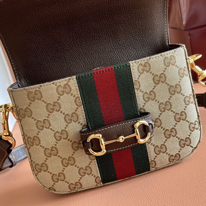 グッチ直営アウトレット店 GUCCI ホースビット 1955 スモール ショルダーバッグ サンド&ダークブラウン 866762 FAFV9 9653 グッチ バッグ 安い - 画像 (4)