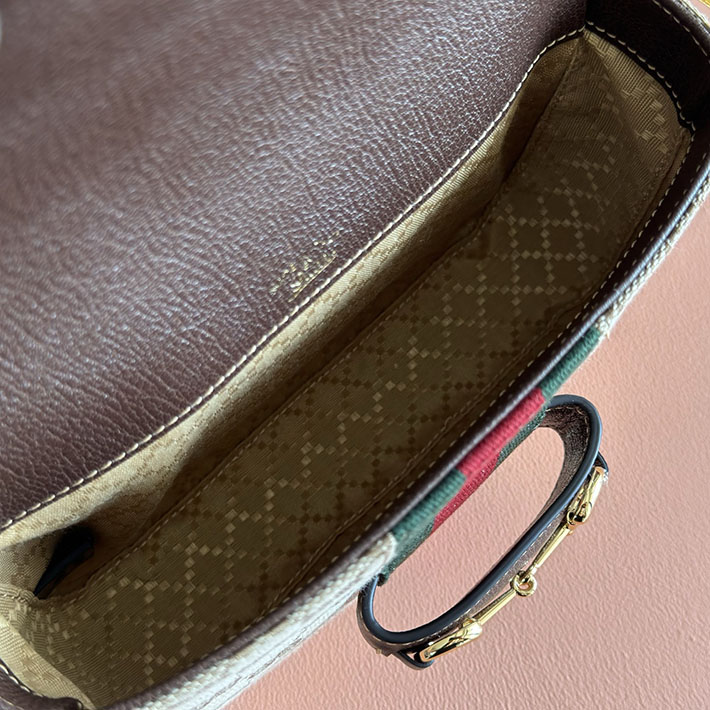 グッチ直営アウトレット店 GUCCI ホースビット 1955 スモール ショルダーバッグ サンド&ダークブラウン 866762 FAFV9 9653 グッチ バッグ 安い - 画像 (2)