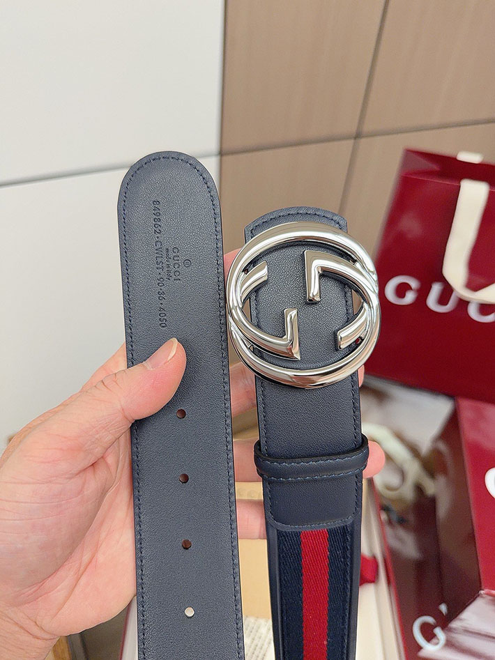 グッチ直営アウトレット店 Gucci インターロッキングG バックル付き リバーシブル レザー ベルト 2634280 グッチ ベルト メンズ ビジネス - 画像 (8)