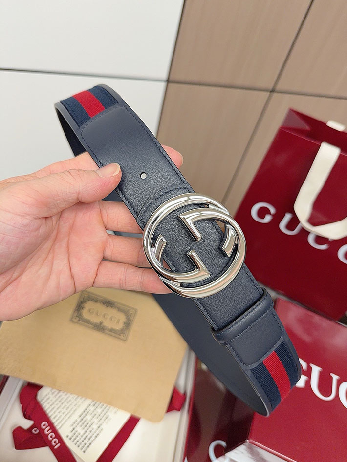 グッチ直営アウトレット店 Gucci インターロッキングG バックル付き リバーシブル レザー ベルト 2634280 グッチ ベルト メンズ ビジネス - 画像 (6)