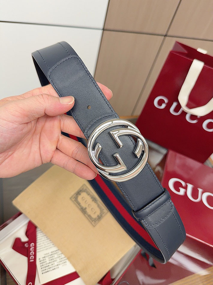 グッチ直営アウトレット店 Gucci インターロッキングG バックル付き リバーシブル レザー ベルト 2634280 グッチ ベルト メンズ ビジネス - 画像 (5)