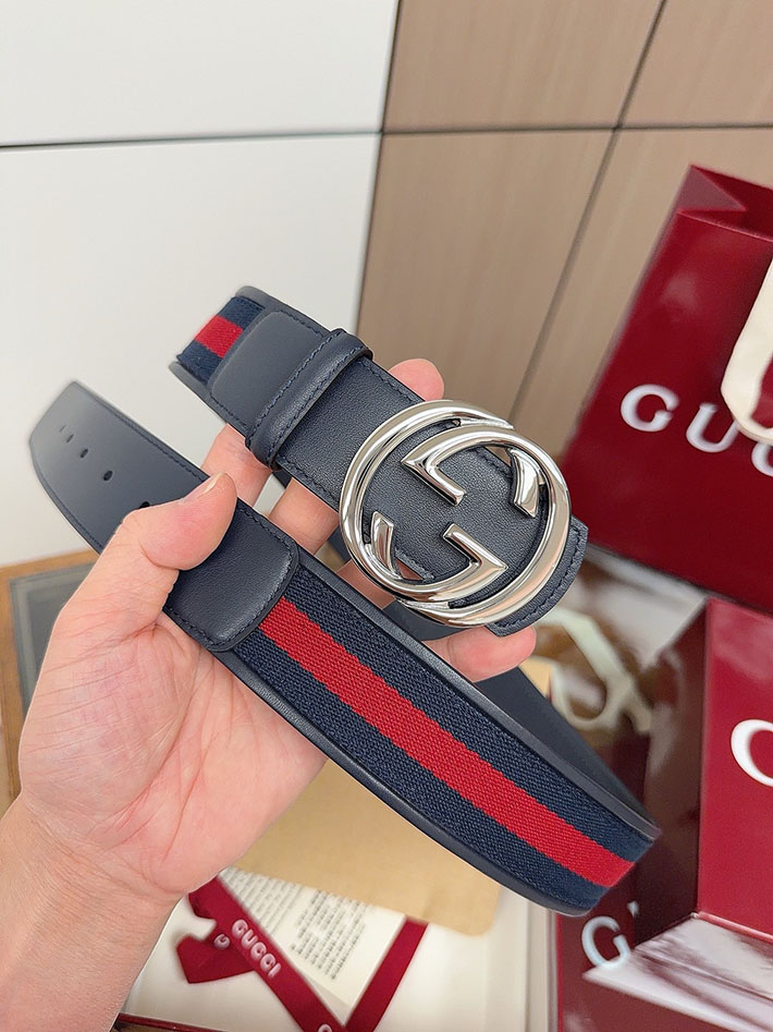 グッチ直営アウトレット店 Gucci インターロッキングG バックル付き リバーシブル レザー ベルト 2634280 グッチ ベルト メンズ ビジネス - 画像 (2)