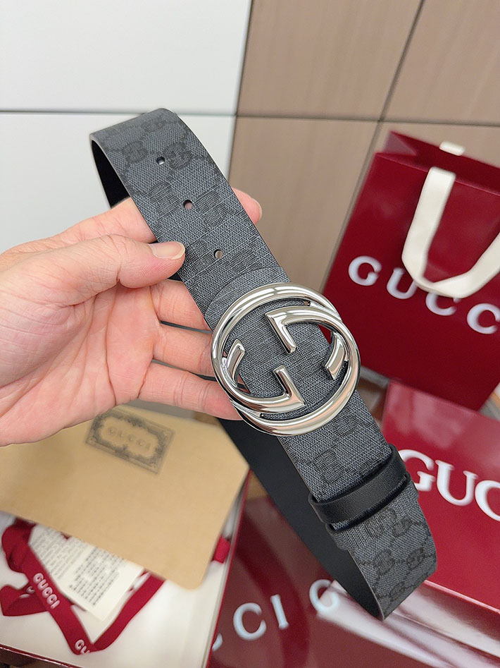 グッチ直営アウトレット店 Gucci ベルト GGスプリームキャンバス インターロッキングG バックル 2634289 グッチ ベルト メンズ アウトレット - 画像 (6)