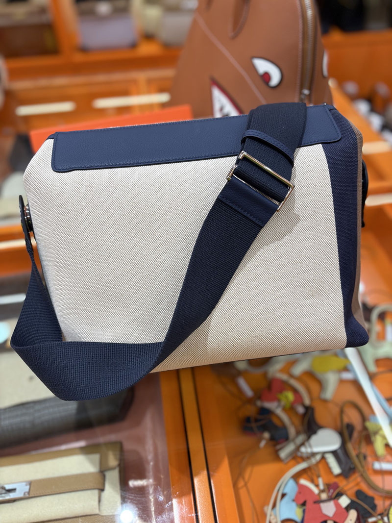エルメス メンズバッグ HERMES R.M.S 12H bag フール トゥ バッグ ブルーインディゴ トワルアッシュ シルバー金具 H086064CKAC エルメス バッグ 種類 - 画像 (5)