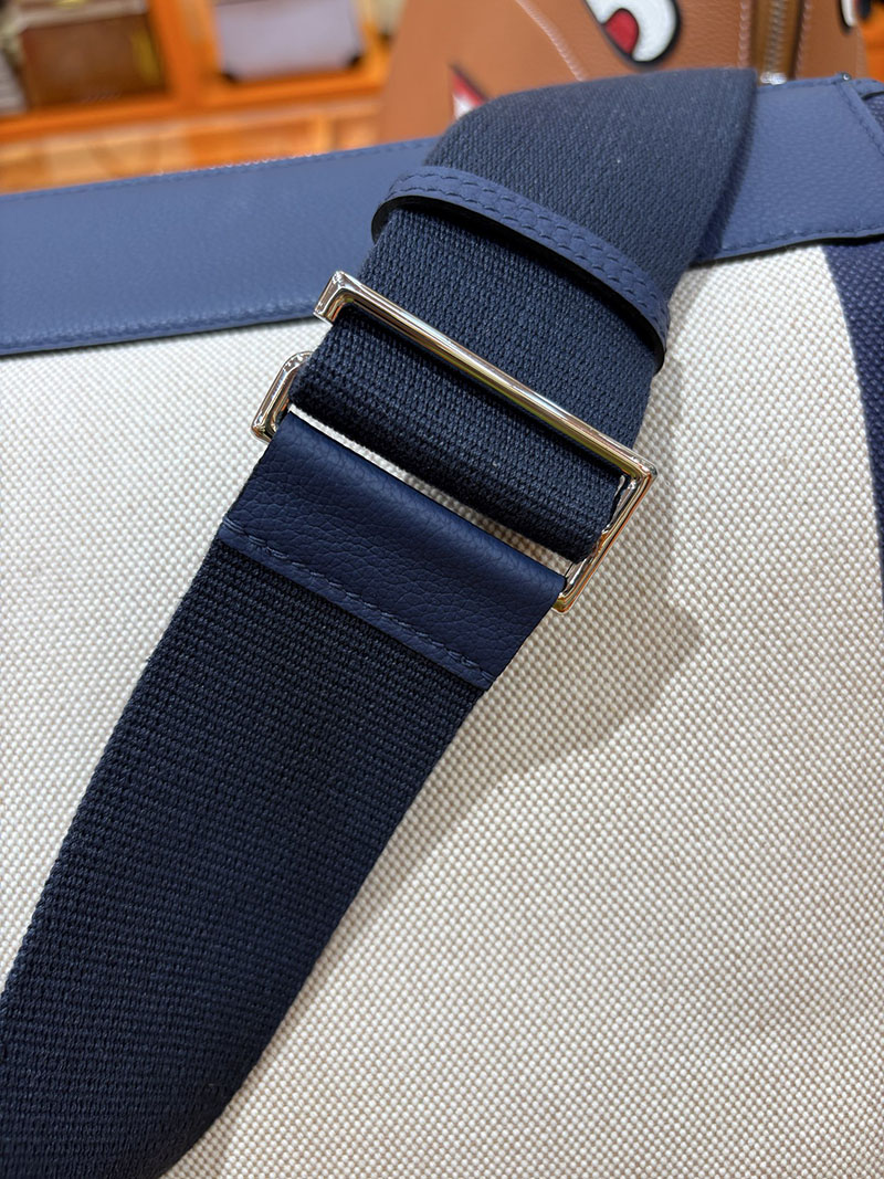 エルメス メンズバッグ HERMES R.M.S 12H bag フール トゥ バッグ ブルーインディゴ トワルアッシュ シルバー金具 H086064CKAC エルメス バッグ 種類 - 画像 (4)