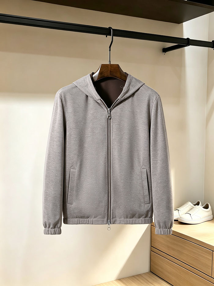 最高級ロロ・ピアーナスーパーコピー Loro Piana 新作 秋冬用リバーシブル・フード付きジャケット(オールドマネースタイル)LP2603001 ロロピアーナ ジャケット生地 - 画像 (5)