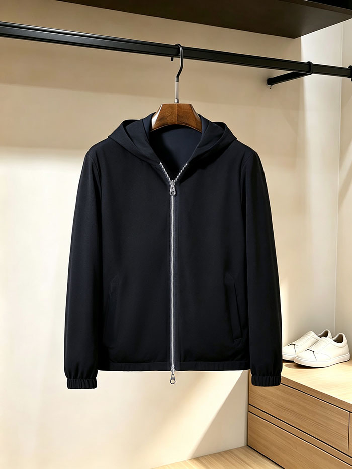 最高級ロロ・ピアーナスーパーコピー Loro Piana 新作 秋冬用リバーシブル・フード付きジャケット(オールドマネースタイル)LP2603001 ロロピアーナ ジャケット生地 - 画像 (3)