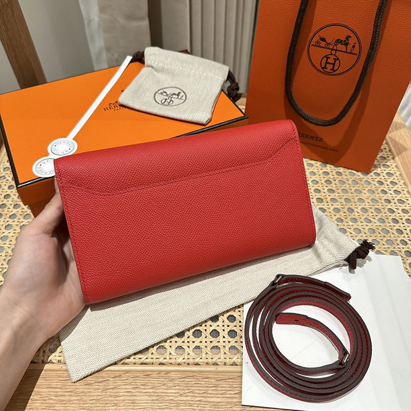 エルメス安い HERMES コンスタンスロング トゥーゴー ルージュドクール ヴォーエプソン シルバー金具 H080201CKS3 エルメス コンスタンス トゥーゴー 財布 - 画像 (9)
