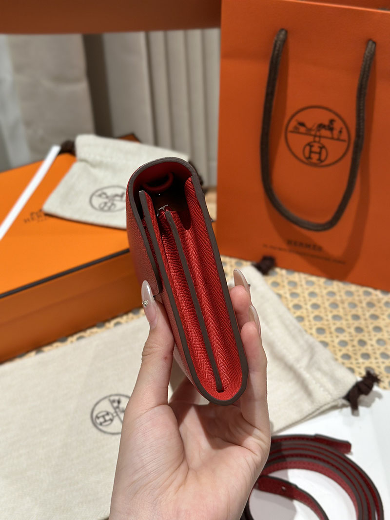 エルメス安い HERMES コンスタンスロング トゥーゴー ルージュドクール ヴォーエプソン シルバー金具 H080201CKS3 エルメス コンスタンス トゥーゴー 財布 - 画像 (7)