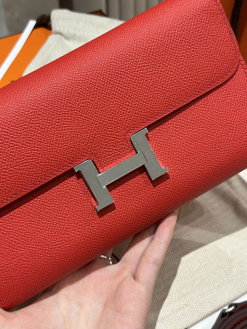エルメス安い HERMES コンスタンスロング トゥーゴー ルージュドクール ヴォーエプソン シルバー金具 H080201CKS3 エルメス コンスタンス トゥーゴー 財布 - 画像 (4)