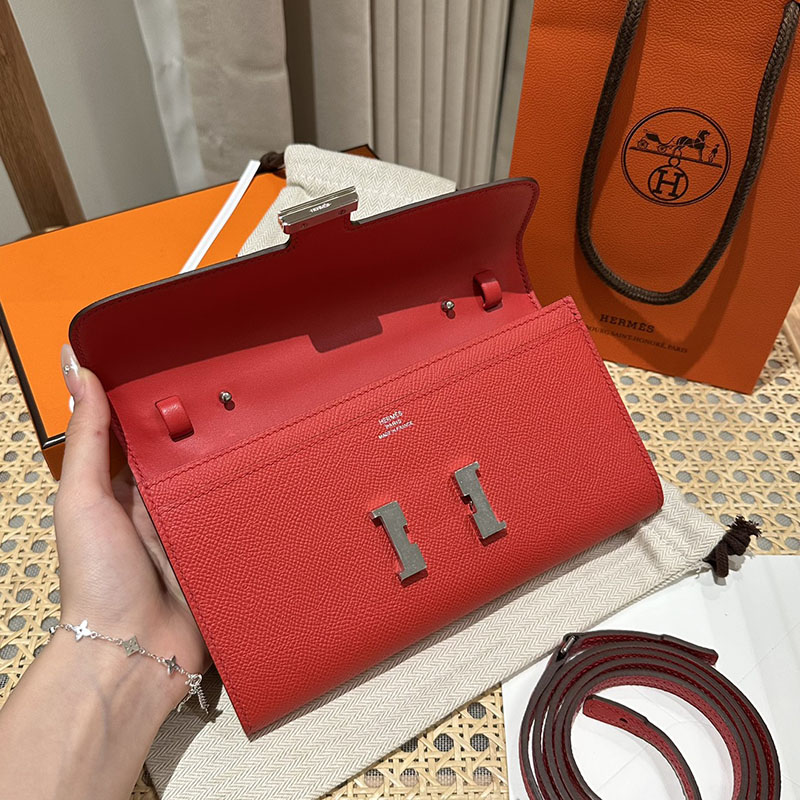 エルメス安い HERMES コンスタンスロング トゥーゴー ルージュドクール ヴォーエプソン シルバー金具 H080201CKS3 エルメス コンスタンス トゥーゴー 財布 - 画像 (2)