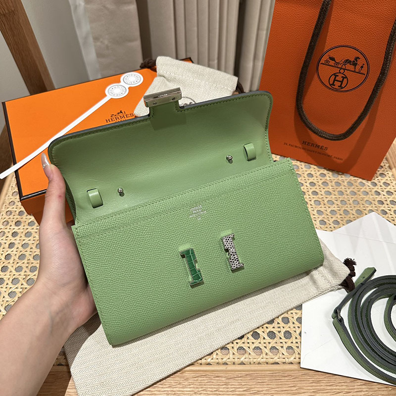 エルメス安い HERMES コンスタンスロング トゥーゴー ヴェールクリケット ヴォーエプソン シルバー金具 H080201CP3I コンスタンス ロング 財布 - 画像 (5)