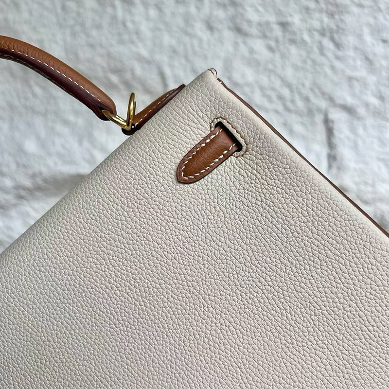 エルメスの人気バッグ HERMES ケリー25 内縫い クレ/ゴールド トゴ ゴールド金具 2635075 エルメス ケリー25 - 画像 (7)