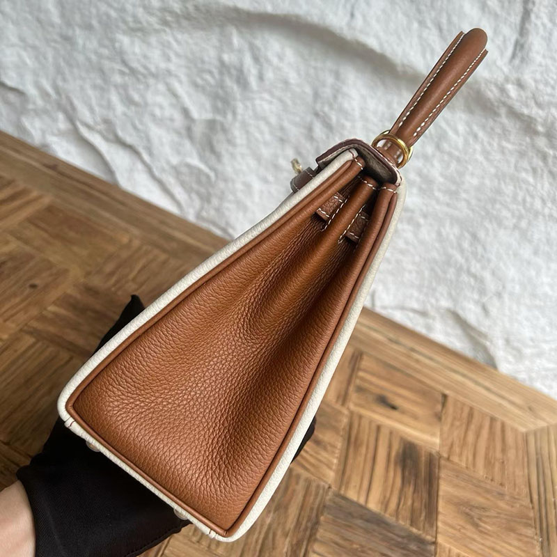 エルメスの人気バッグ HERMES ケリー25 内縫い クレ/ゴールド トゴ ゴールド金具 2635075 エルメス ケリー25 - 画像 (6)