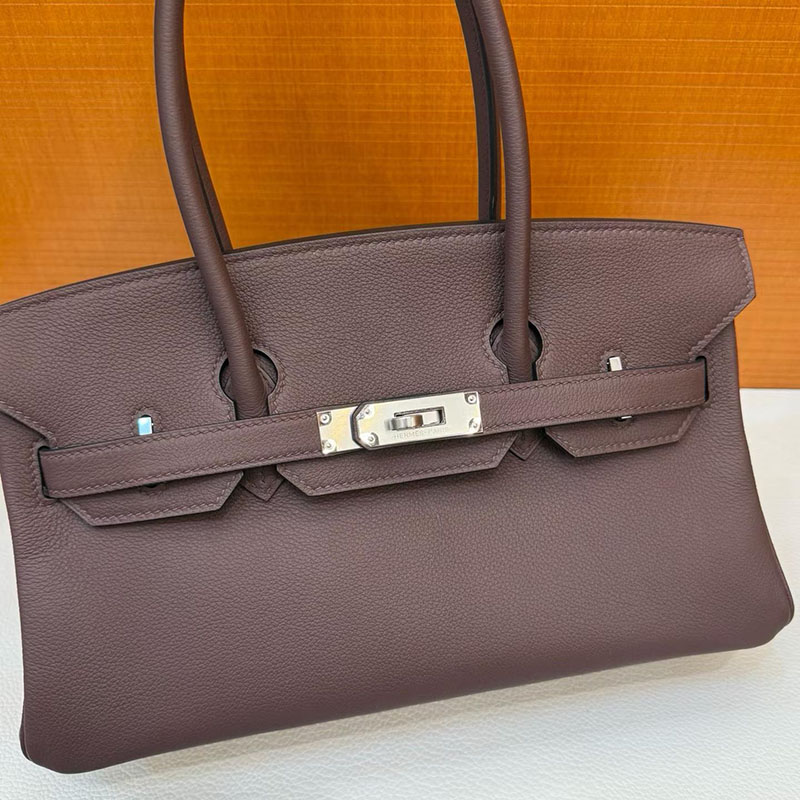 エルメスの人気バッグ HERMES バーキンショルダーライト 29 モカ エバーカラー シルバー金具 H085236CK44 ショルダーバーキン 定価 - 画像 (8)