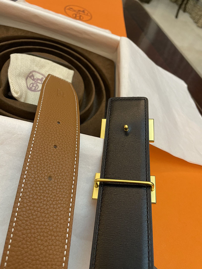 最高級エルメススーパーコピー HERMES リバーシブル 38mm ベルト Hバックル コンスタンス ベルト メンズ 2635098 エルメス ベルト メンズ バックル - 画像 (4)