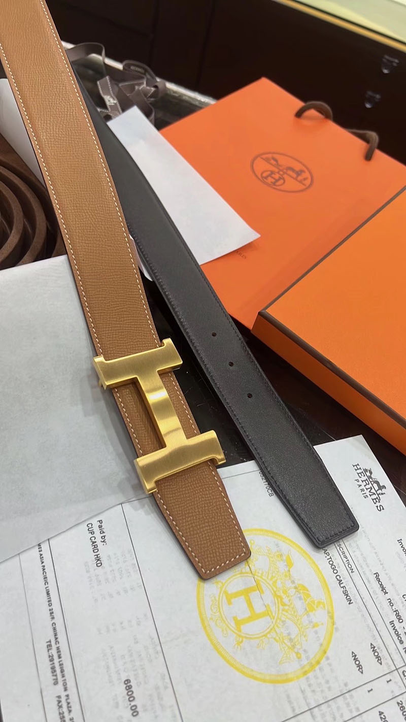 最高級エルメススーパーコピー HERMES リバーシブル 38mm ベルト Hバックル コンスタンス ベルト メンズ 2635101 エルメスベルトコピー - 画像 (2)