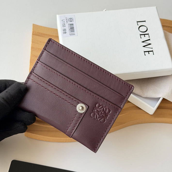最高級ロエベスーパーコピー LOEWE パンタ プレーン カードホルダー シャイニーカーフ ダークバーガンディ C643322X55-7240 ロエベ カードケース 人気 - 画像 (4)