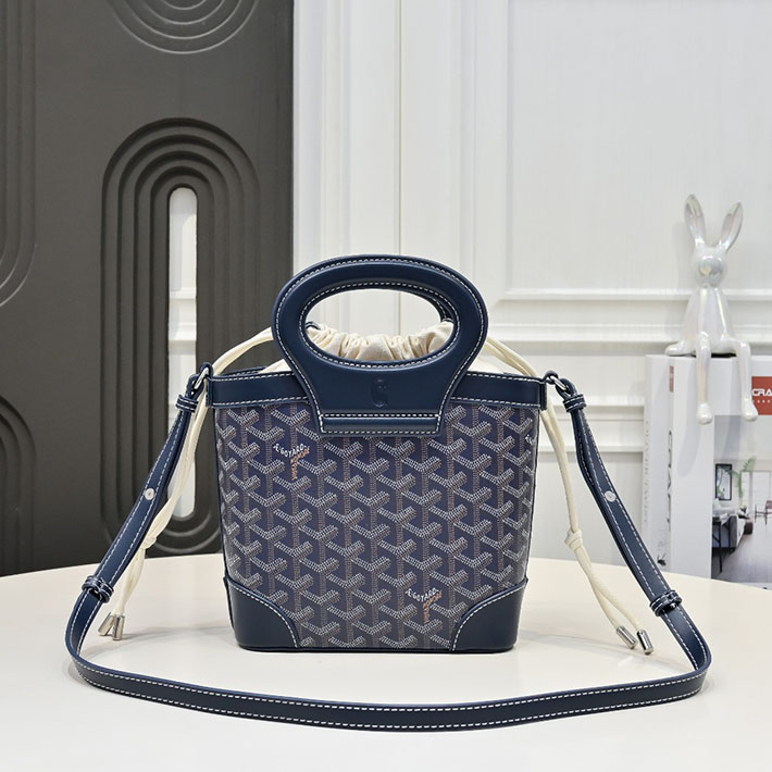 N品 ゴヤールコピー GOYARD Pre-Owned ベルーガ コーテッドキャンバス ミニ ハンドバッグ ネイビーブルー 2635146 ゴヤール バッグ アウトレット - 画像 (8)
