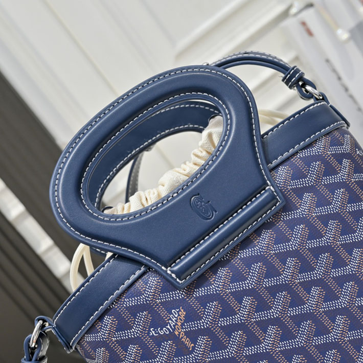 N品 ゴヤールコピー GOYARD Pre-Owned ベルーガ コーテッドキャンバス ミニ ハンドバッグ ネイビーブルー 2635146 ゴヤール バッグ アウトレット - 画像 (6)