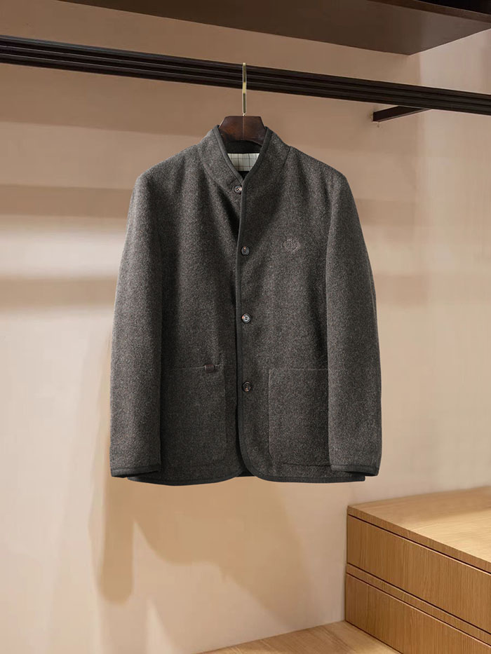最高級ロロ・ピアーナスーパーコピー Loro Piana オールドマネー,秋冬の新作 暖かなカシミヤ スタンドカラージャケット LP2603014 ロロピアーナ カシミヤジャケット - 画像 (3)