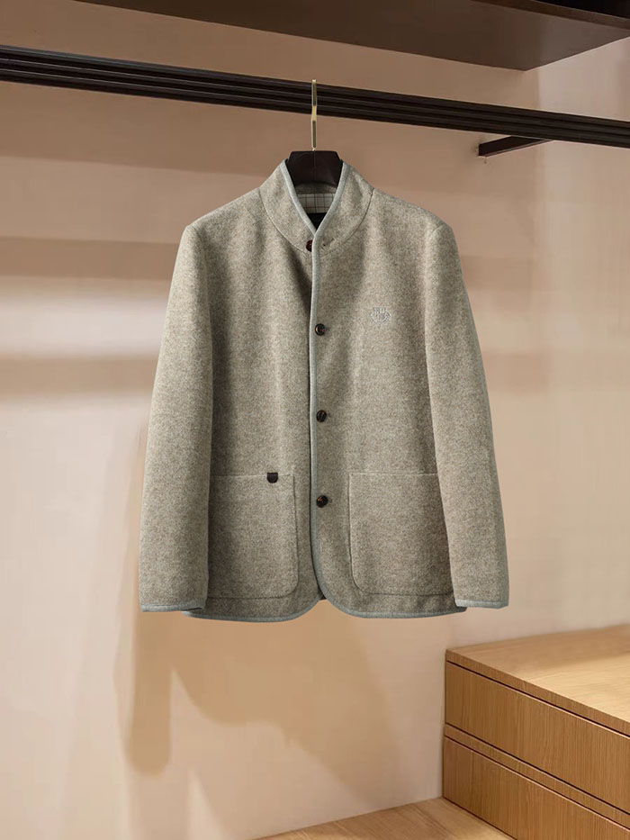 最高級ロロ・ピアーナスーパーコピー Loro Piana オールドマネー,秋冬の新作 暖かなカシミヤ スタンドカラージャケット LP2603014 ロロピアーナ カシミヤジャケット - 画像 (4)