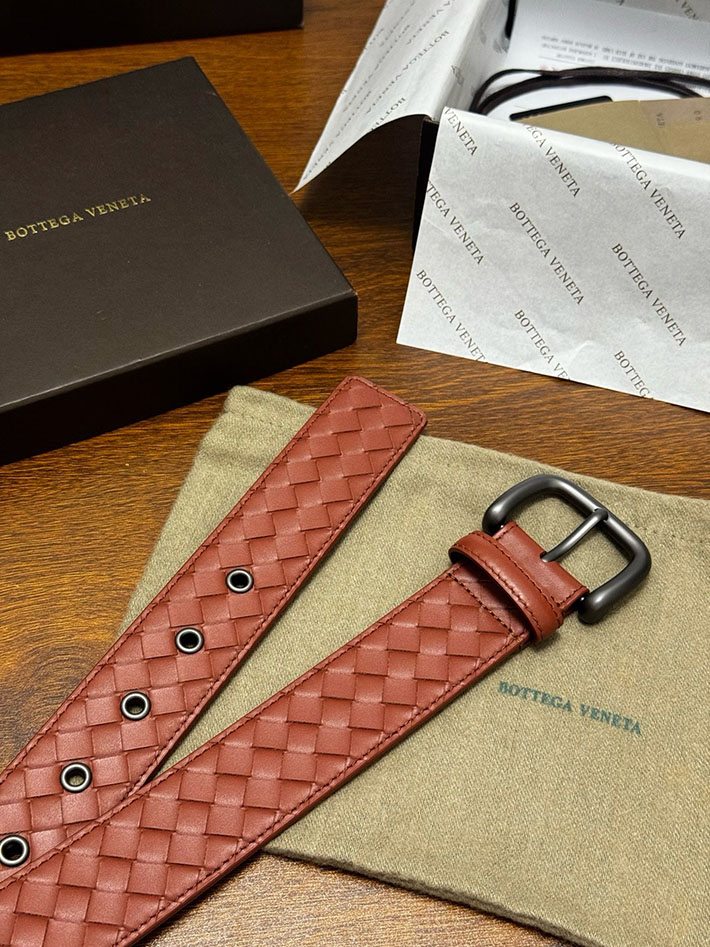 最高級ボッテガヴェネタコピー Bottega Veneta ベルト イントレチャートレザーベルト ブラウン ブラック 2635402 ボッテガ ベルト メンズ - 画像 (5)